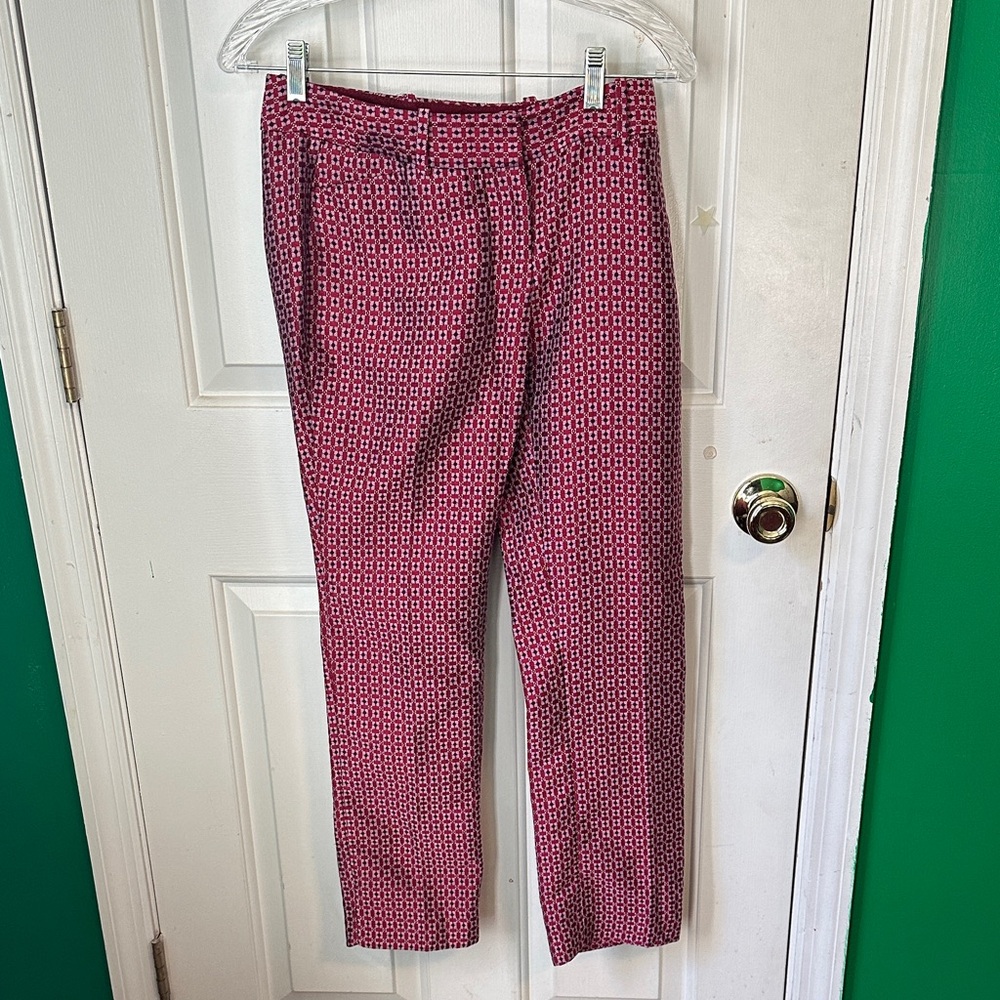The Limited Red Geometric Print Ankle Pants